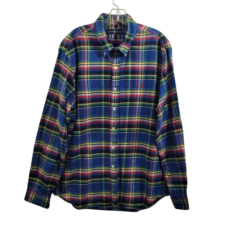 Ralph Lauren Men's Blue Plaid Button Front Shirt Size XL 82424-0873 - Picture 8 of 8